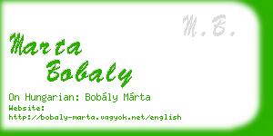 marta bobaly business card