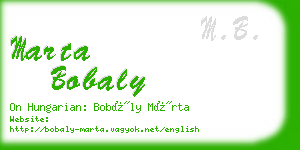 marta bobaly business card